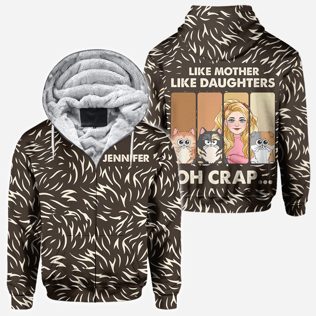 Wie die Mutter, so der Vater, so die Tochter, so der Sohn. Katzen- und Hundeliebhaber – personalisiertes T-Shirt mit Katzenmotiv.