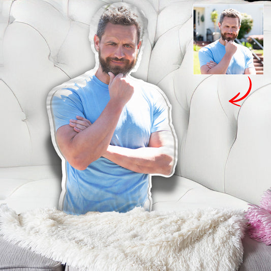 Coussin humanoïde personnalisé avec photo - Coussin en forme d'oncle