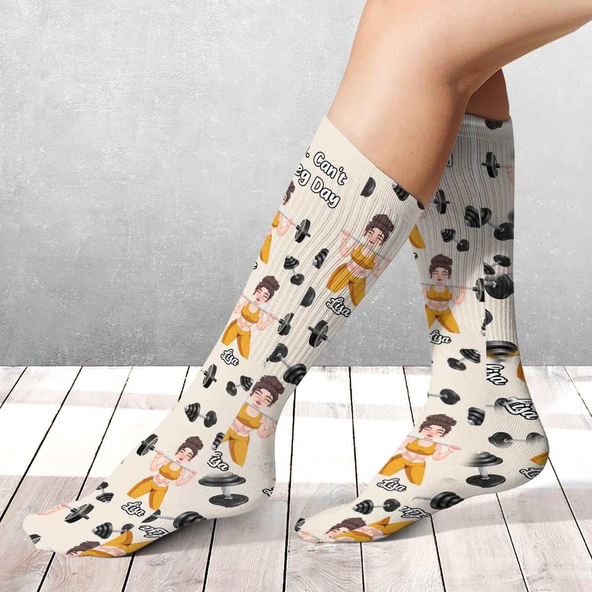 Désolé, c'est le jour des jambes ! - Chaussettes de fitness personnalisées