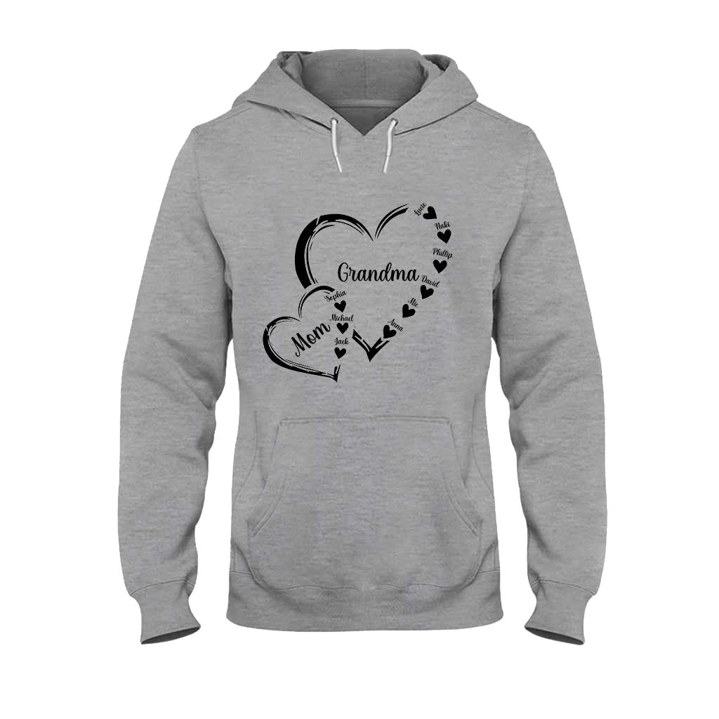 Grandma/Mom/Nana Heart - Personalized Grandma T-shirt And Hoodie