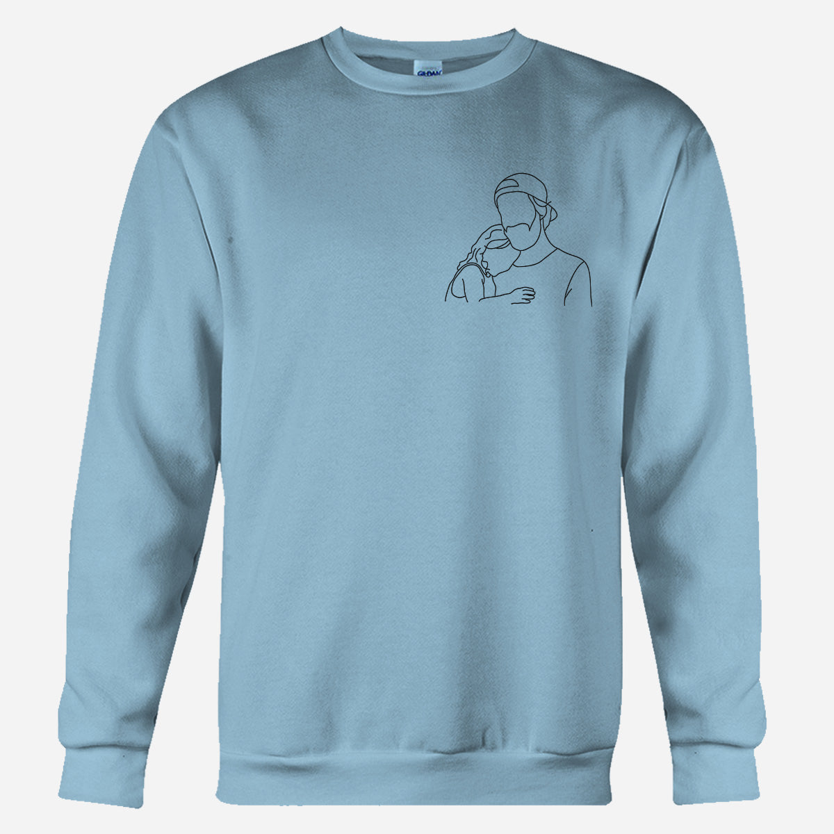 Custom Line Art - Personalized Father Embroidered Sweater
