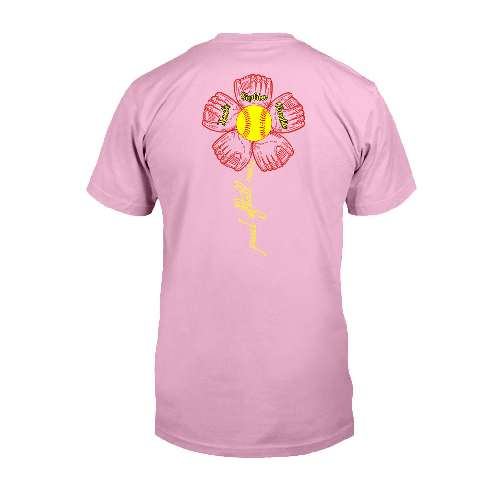 Proud Softball Mom Grandma Aunt - Personalized Softball T-shirt and Hoodie