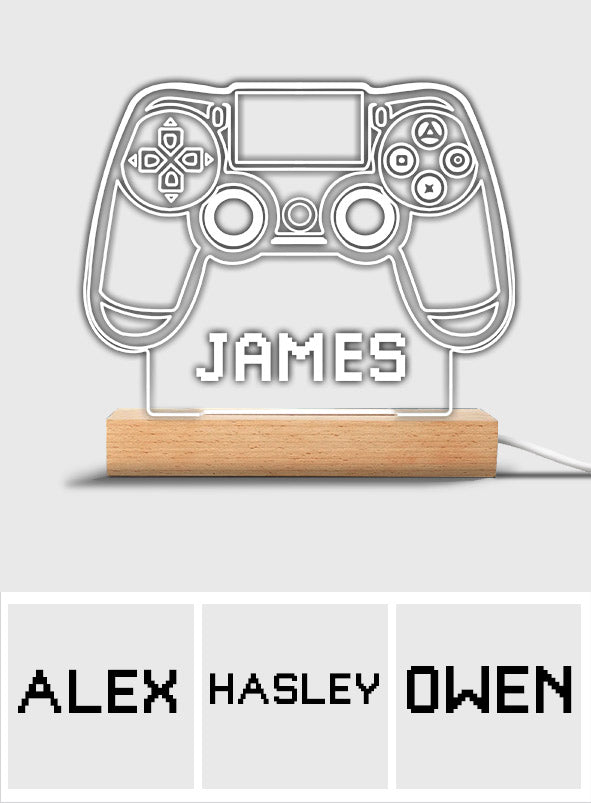 Gaming Room - Personalized Video Game Shaped Plaque Light Base