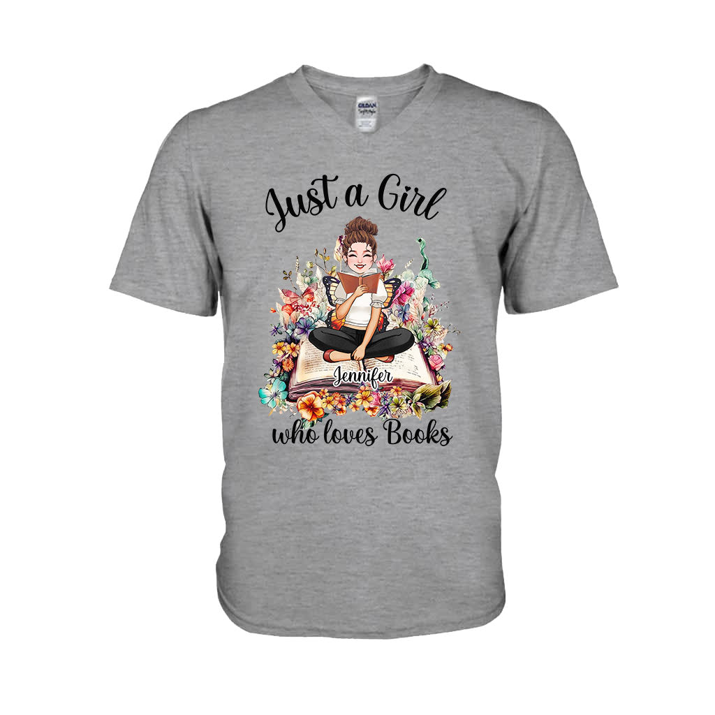 Just A Girl Who Loves Books - Personalized Book T-shirt and Hoodie
