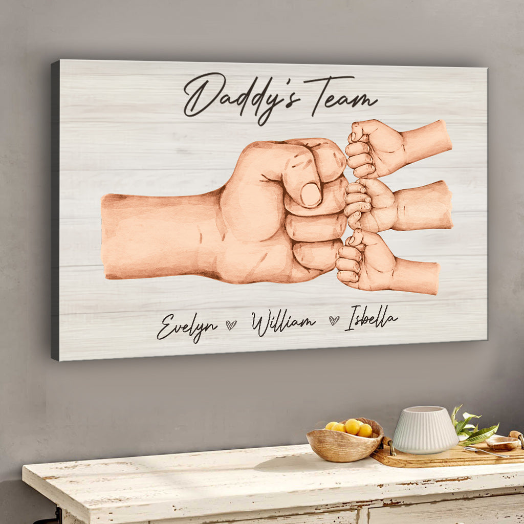 We Are A Team - Personalized Father Canvas And Poster