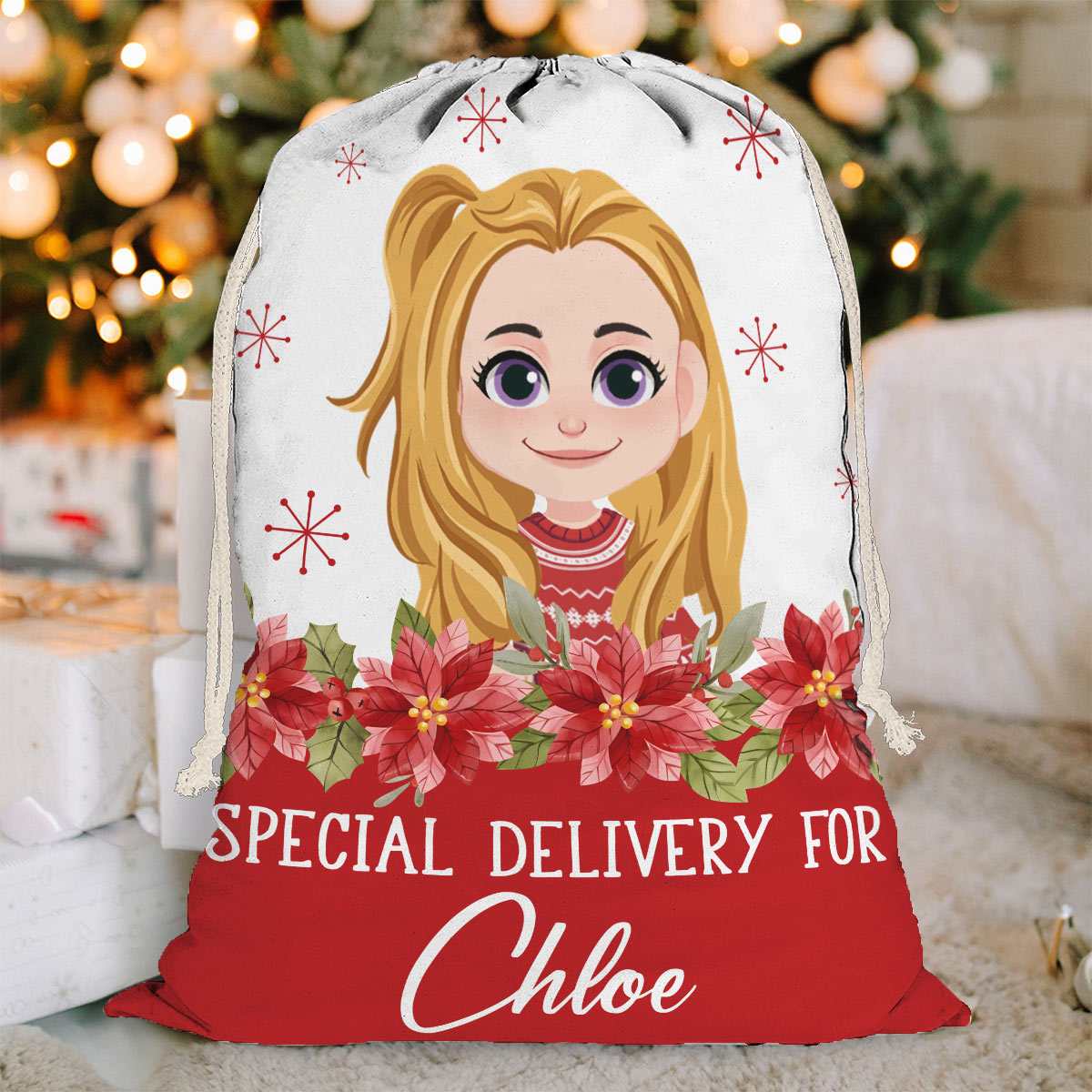 Special Delivery - Personalized Kid Drawstring Tote Bag
