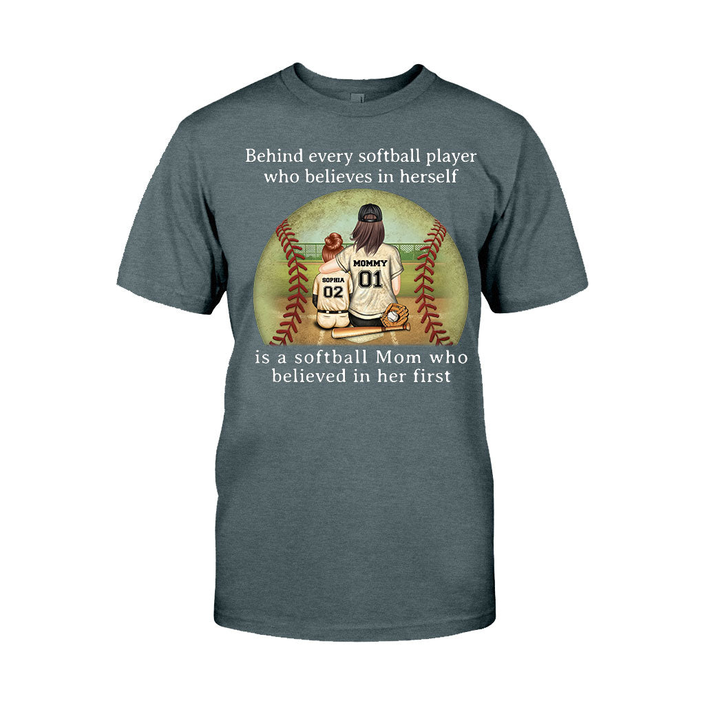 Softball Mom Believe - Personalized Softball T-shirt & Hoodie