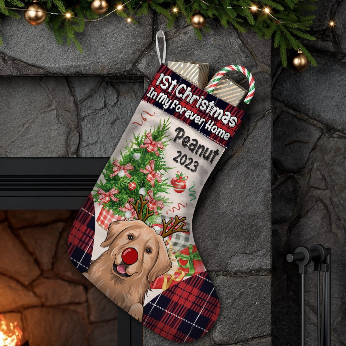 Mon premier Noël - Chaussettes de Noël personnalisées pour chiens
