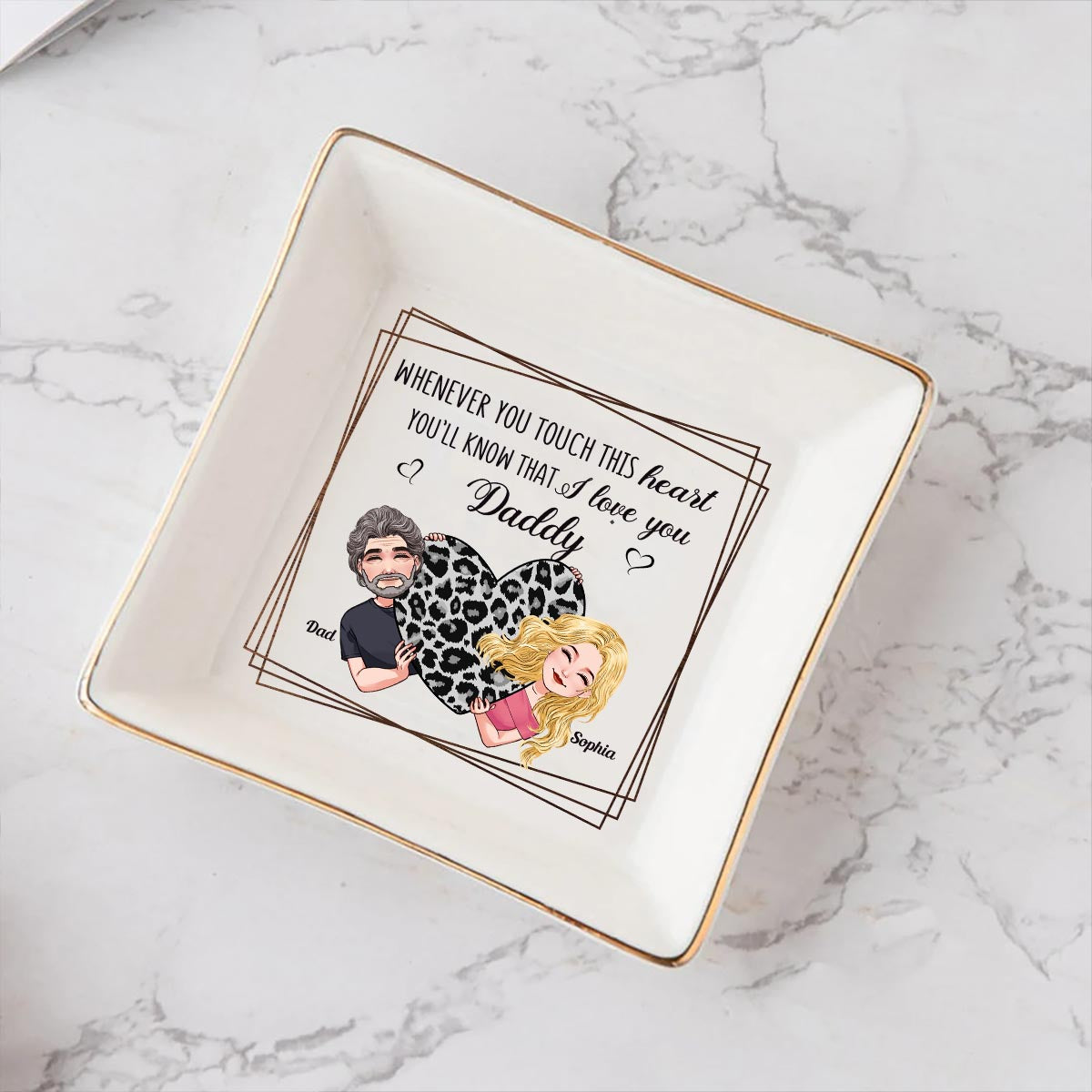 Whenever You Touch This Heart - Gift for mom, grandma, grandpa, daughter, son, granddaughter, grandson, wife, husband, dad, aunt, uncle, sister, brother - Personalized Jewelry Dish