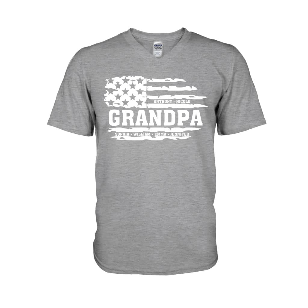 Grandpa US Flag - Personalized Grandpa T-shirt & Hoodie