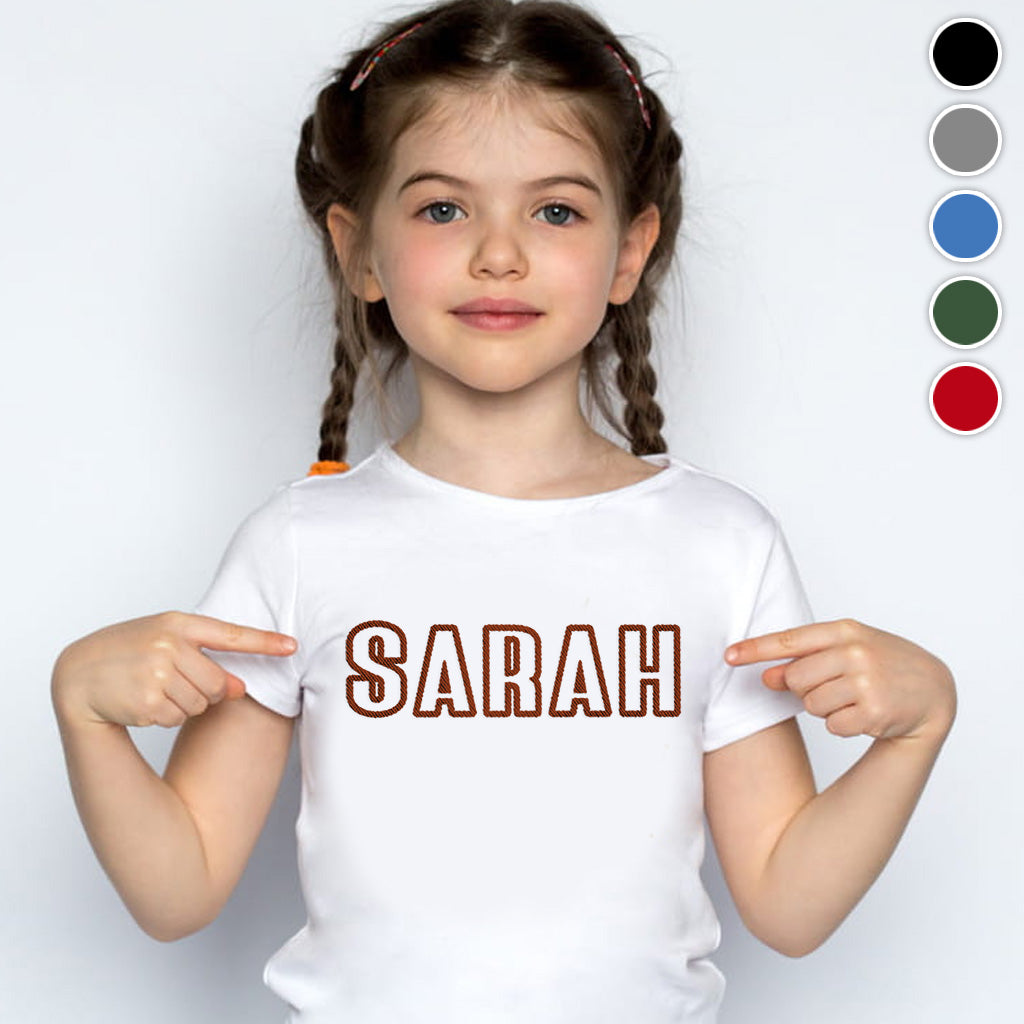 T-shirt brodé personnalisé avec nom pour fille