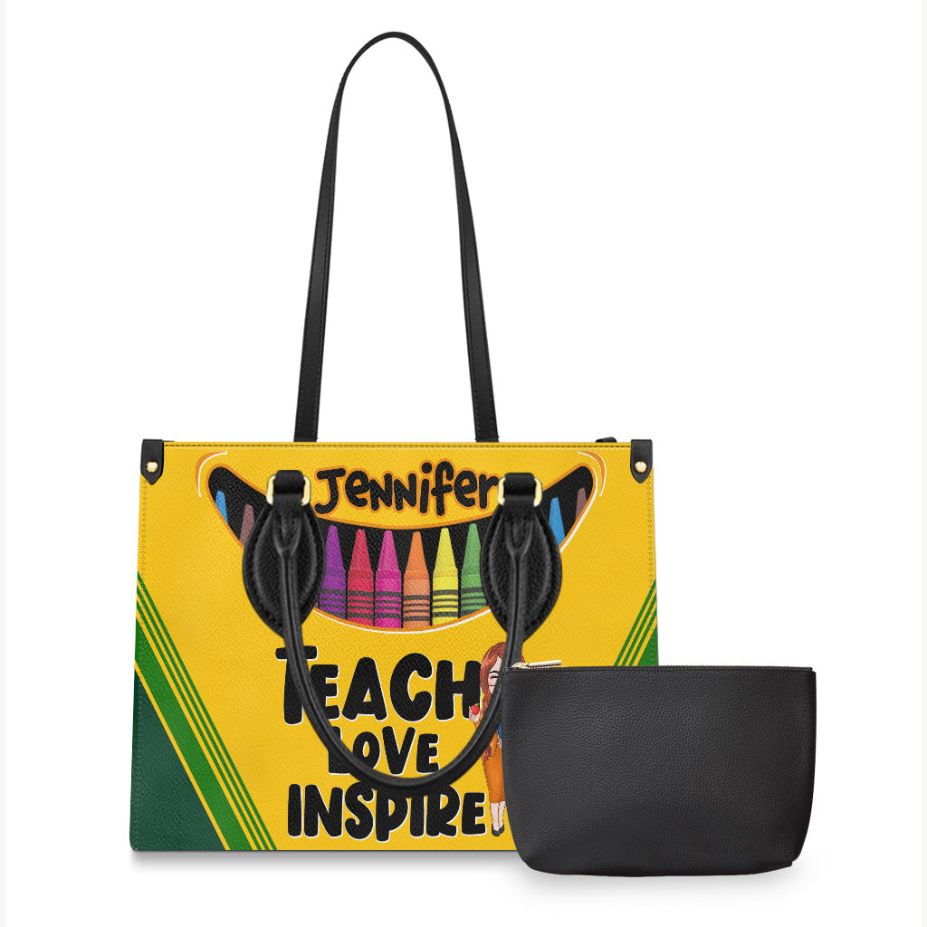 Positive Affirmations Butterfly - Personalized Butterfly Leather handbag