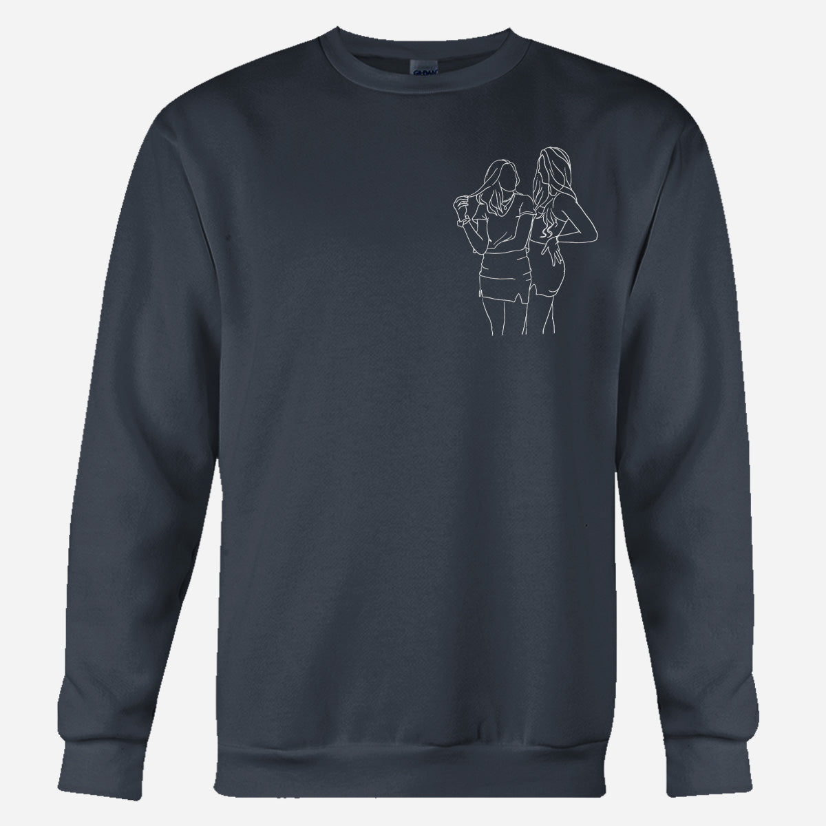 Custom Line Art - Personalized granddaughter Embroidered Sweater