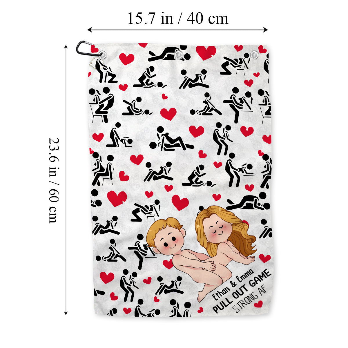Pull Out Game - Personalized Couple Golf Towel