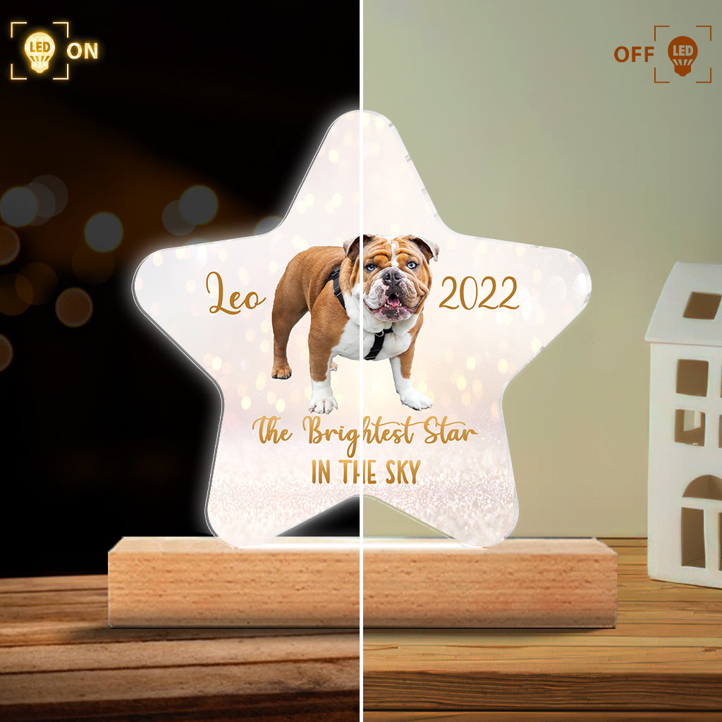 The Brightest Star In The Sky - Cat gift for who lose cat - Personalized Shaped Plaque Light Base