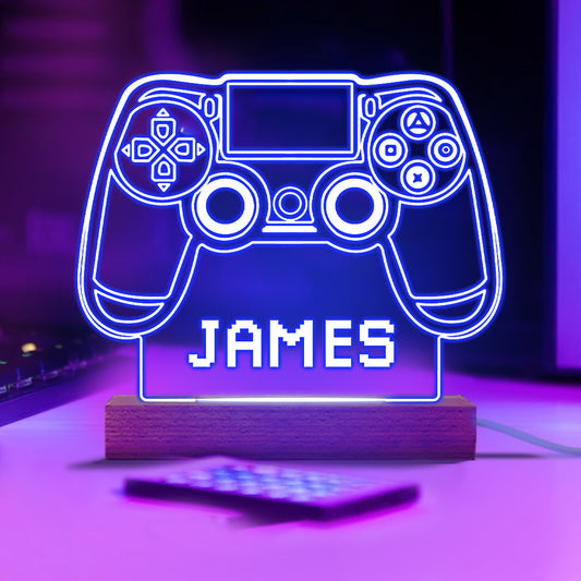 Gaming Room - Personalized Video Game Shaped Plaque Light Base