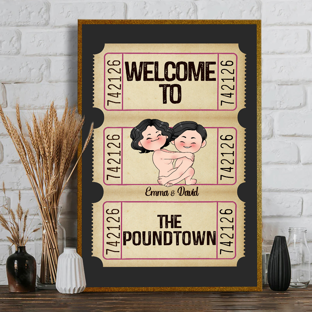 Welcome To The Poundtown Inappropriate Adult - Personalized Couple Canvas And Poster