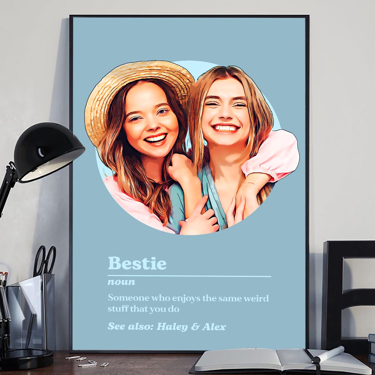 Bestie Portrait Definition - Personalized Bestie Canvas And Poster