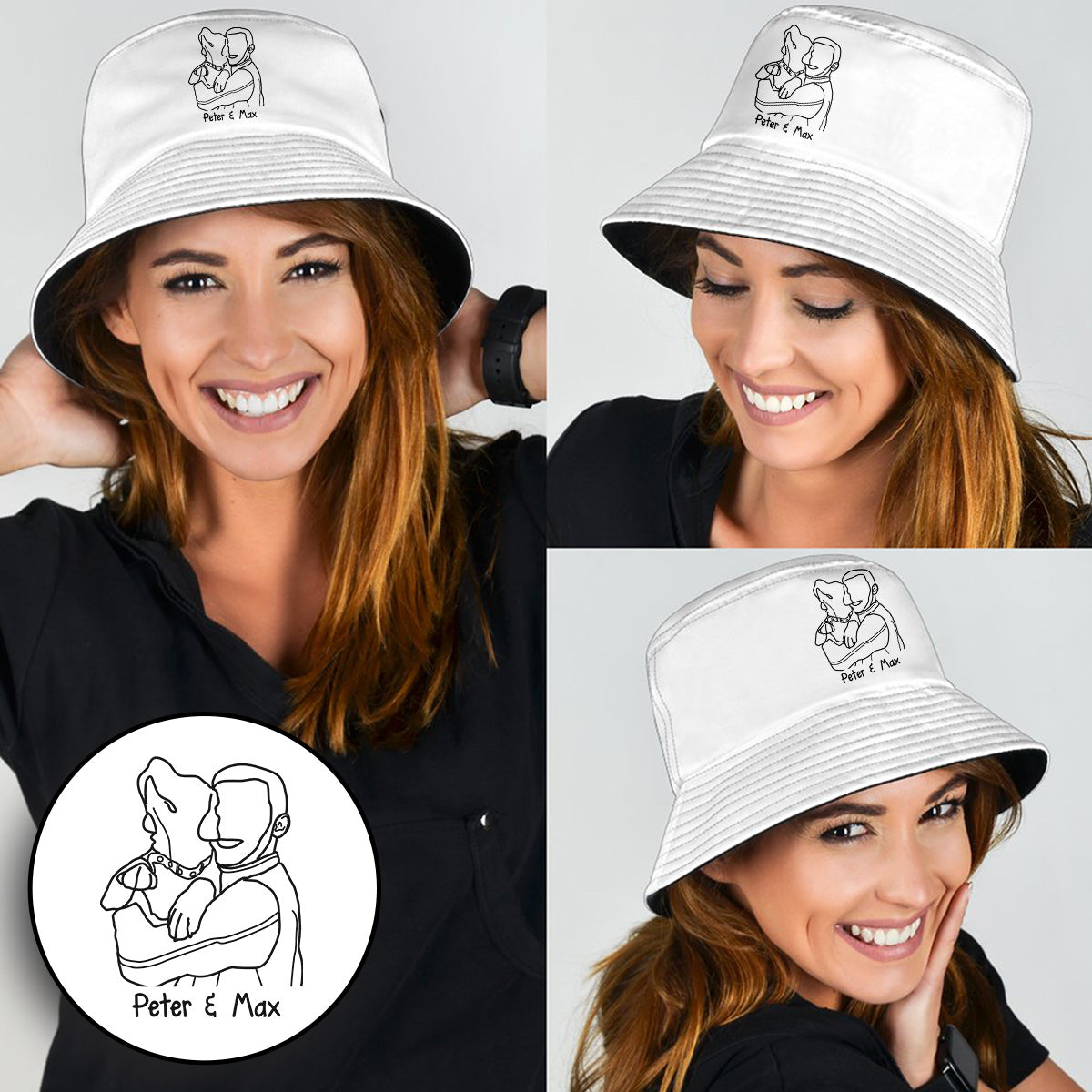 Custom Photo - Personalized Dog Embroidered Bucket Hat