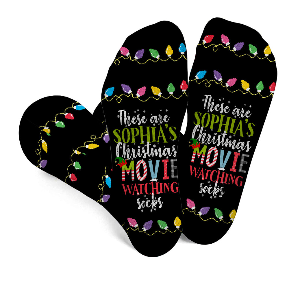 Chaussettes de Noël personnalisées pour regarder des films de Noël
