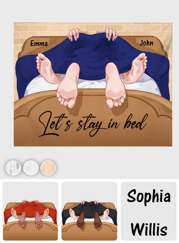 Let's Stay In Bed - Personalized Couple Wall Tapestry