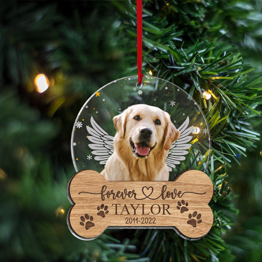 Für immer geliebter Hund – Geschenk für Hundeliebhaber, Trauernde und Katzenbesitzer – Personalisierter, zweilagiger Schmuckanhänger