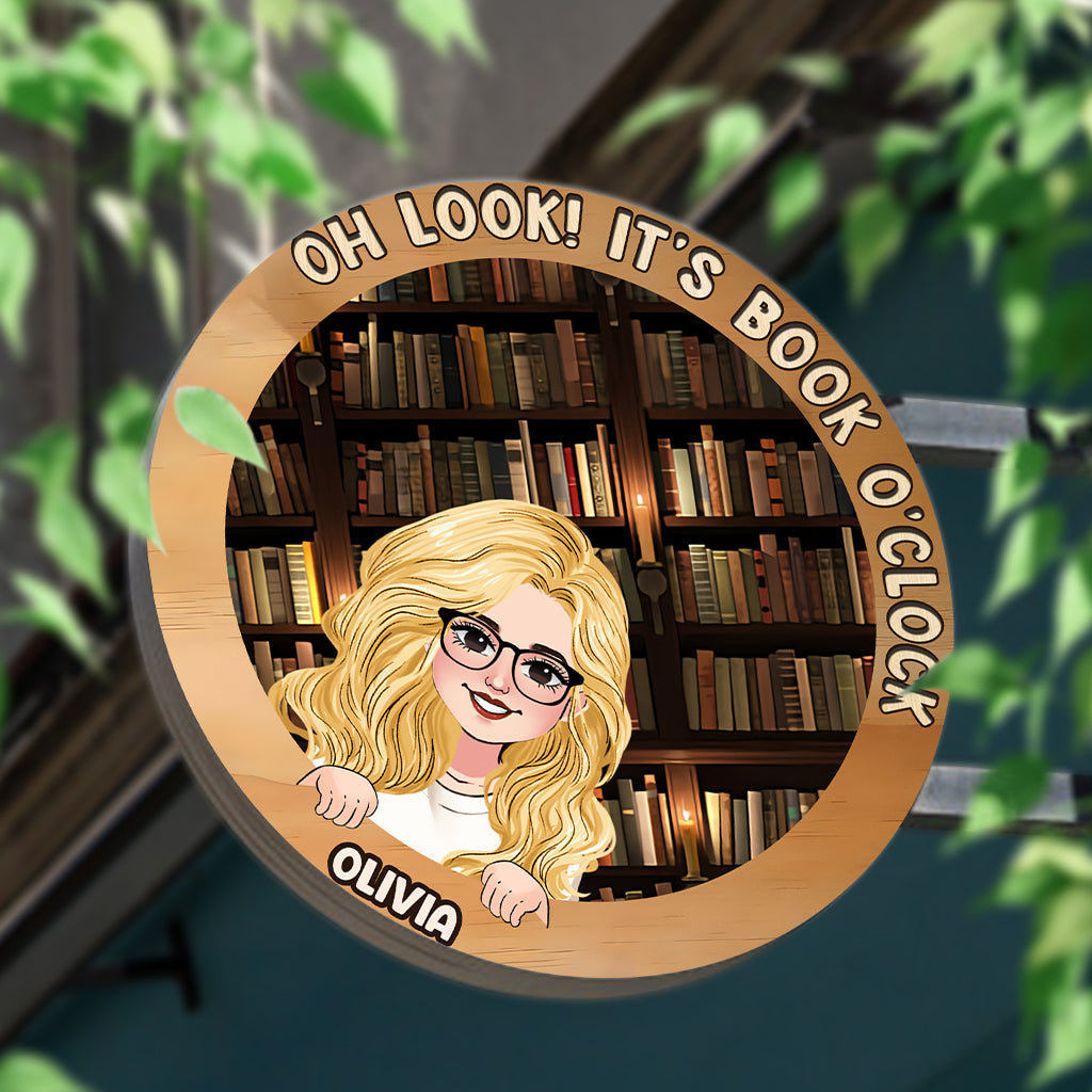 It's Book O'clock - Personalized Book Round Metal Sign