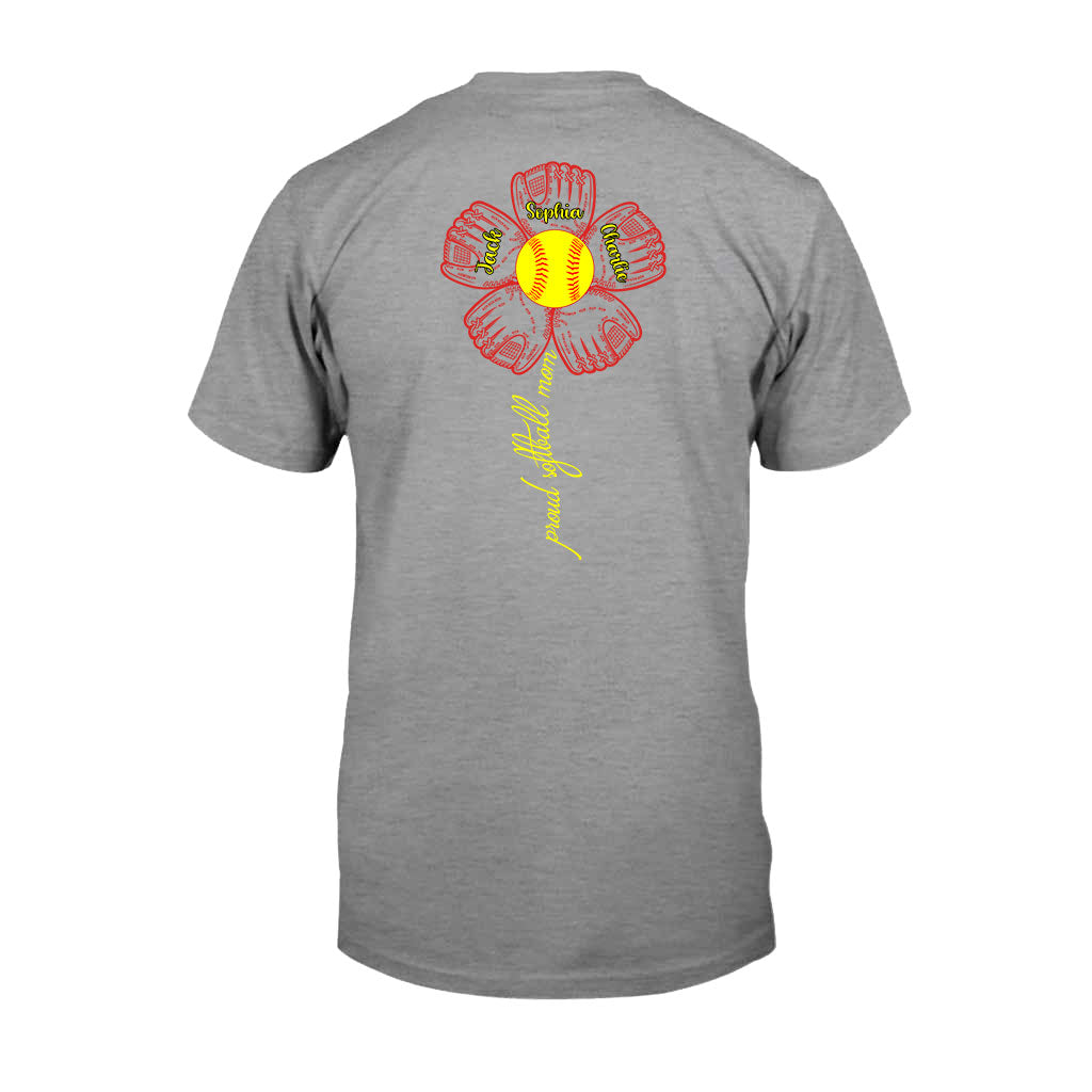 Proud Softball Mom Grandma Aunt - Personalized Softball T-shirt and Hoodie