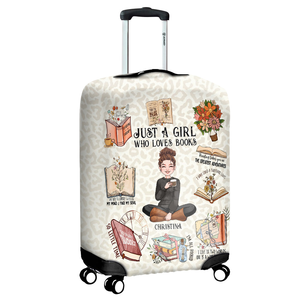 Just A Girl Who Loves Books - Personalized Book Luggage Cover