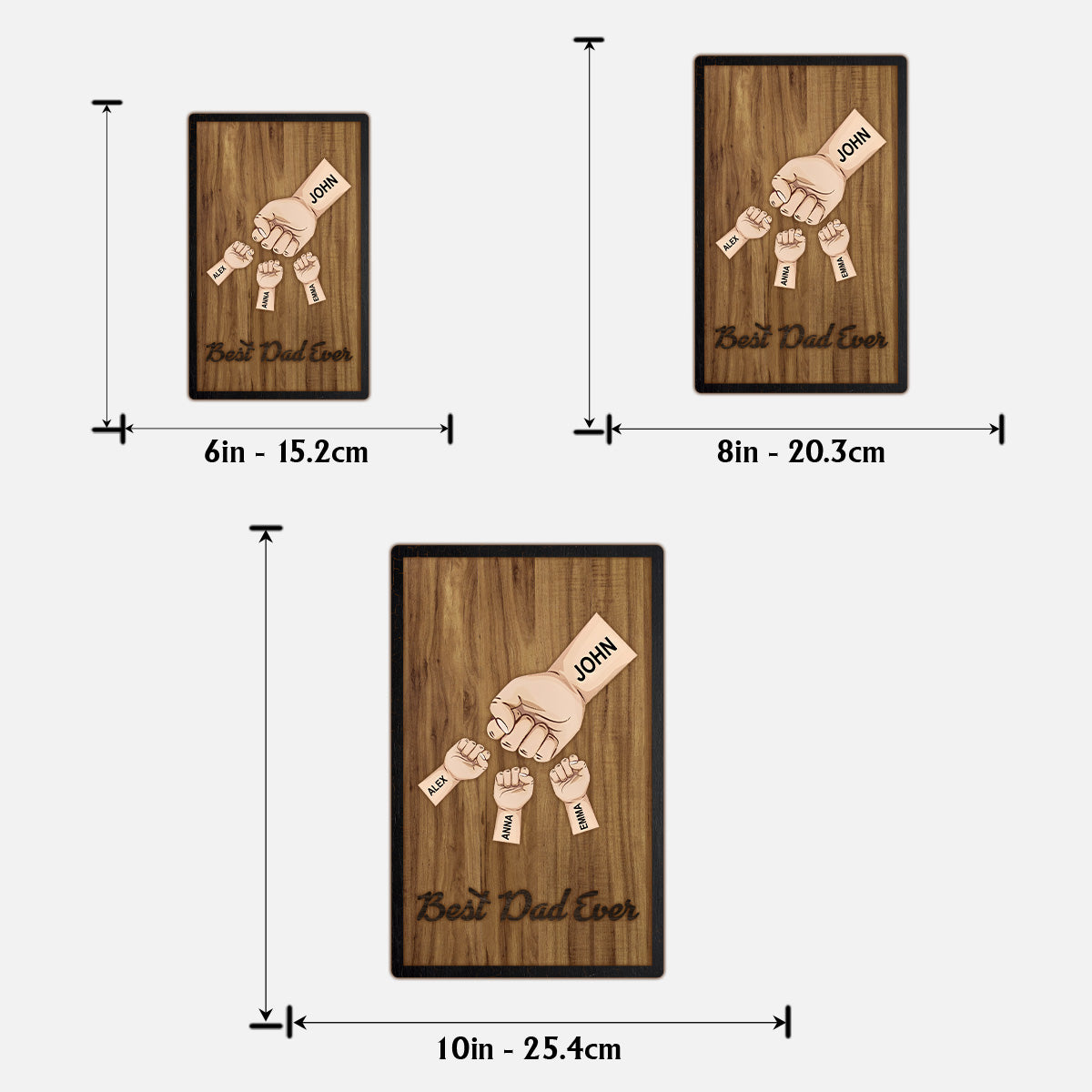 Best Dad Ever - Personalized Father 2 Layered Wood Sign / Wood Plaque