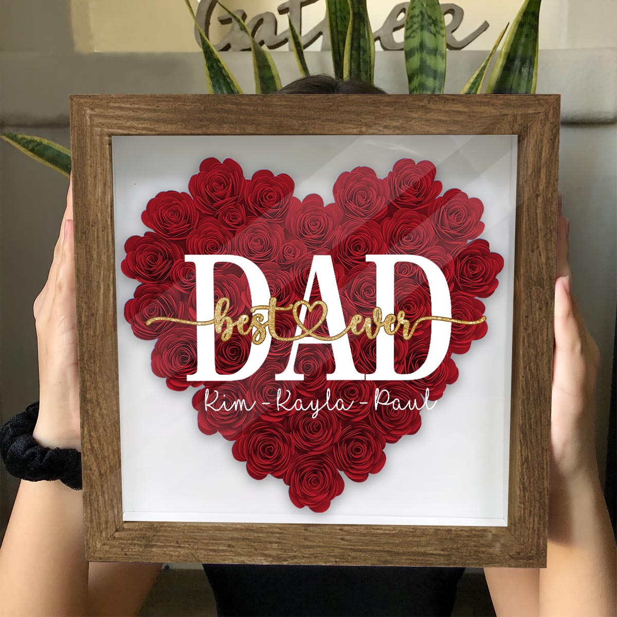 Best Mommy Ever - Gift for mom, grandma, grandpa, dad, aunt, sister - Personalized Flower Shadow Box