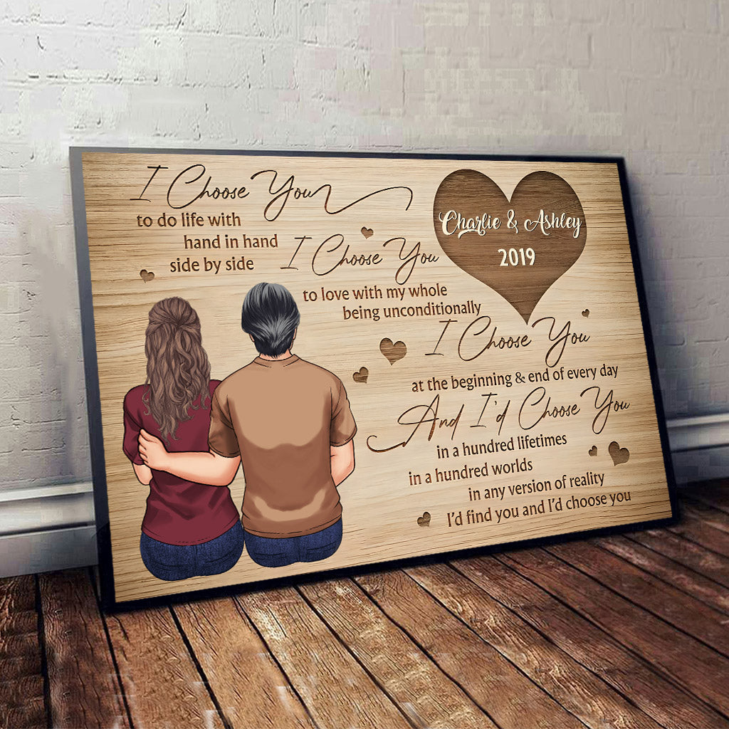 I Choose You - Personalized Couple Canvas And Poster