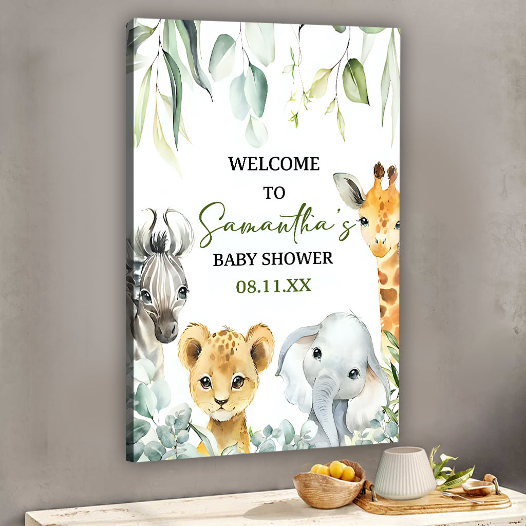 Bienvenue à la Baby Shower - Toile et affiche personnalisées pour nouveau-né