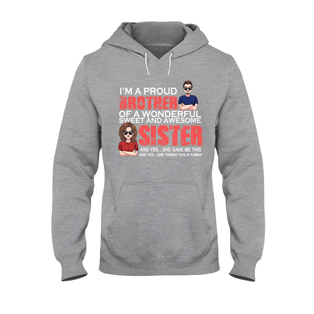 Je suis un frère fier - T-shirt et sweat à capuche personnalisés pour frères et sœurs