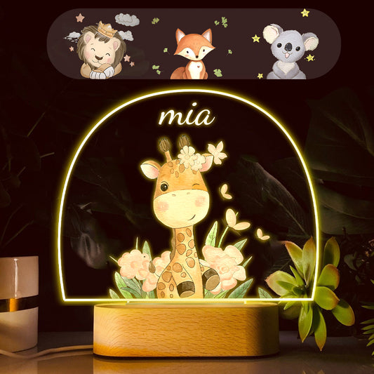 Animal Lovers - Personalized Kid Shaped Plaque Light Base