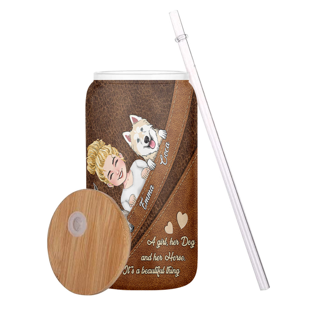 What A Beautiful Thing - Personalized Horse Can Glass