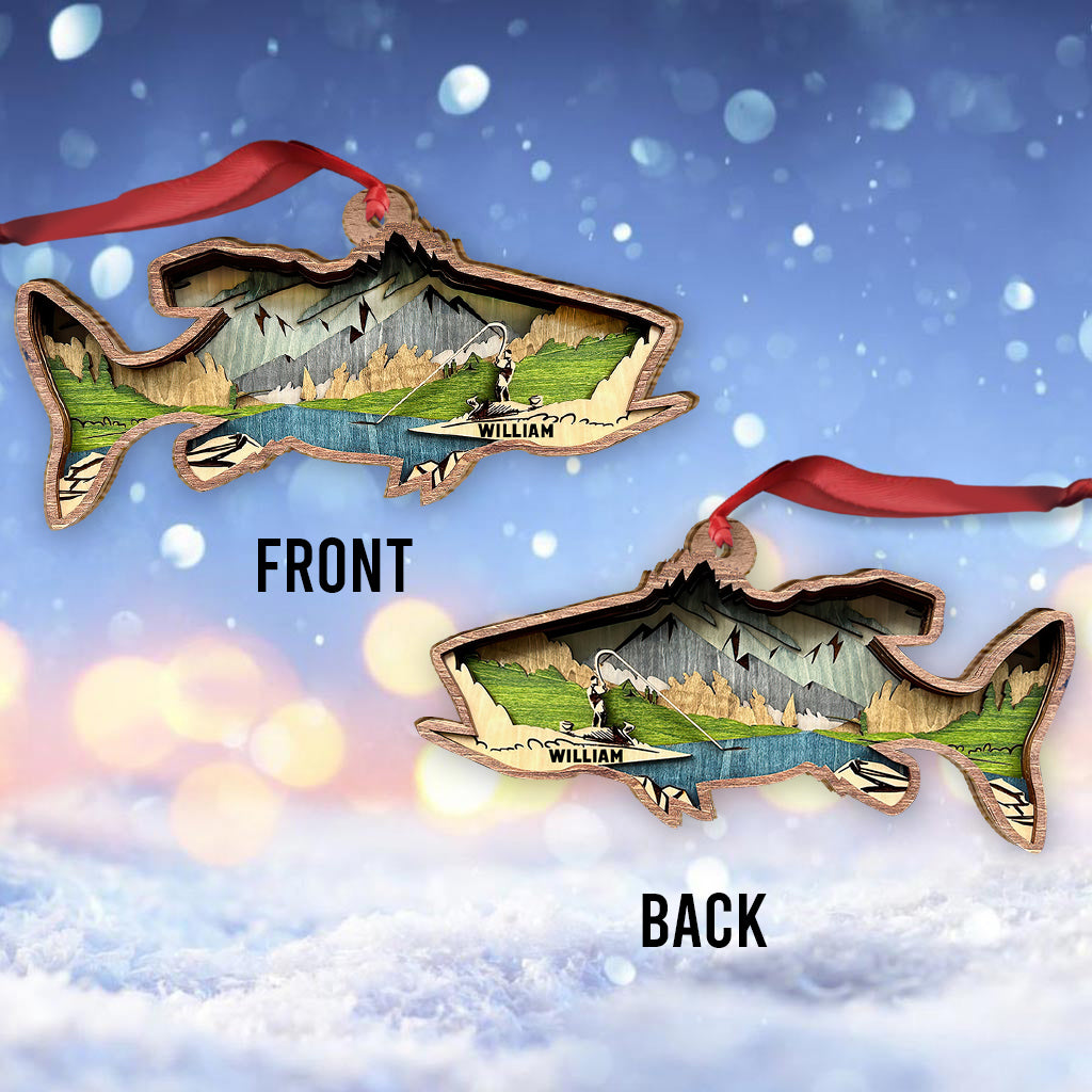 Bass Fishing - Personalized Fishing Ornament