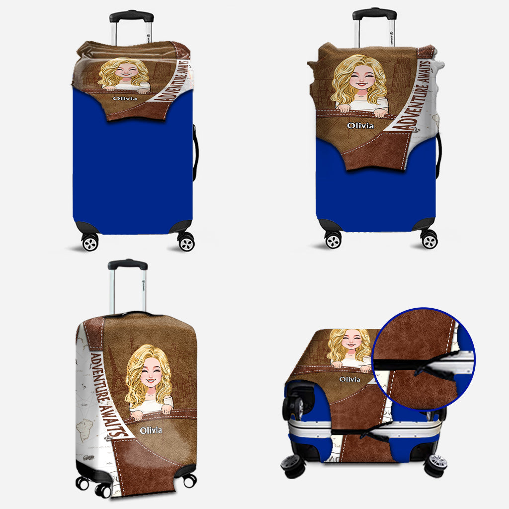 Adventure Awaits - Personalized Travelling Luggage Cover