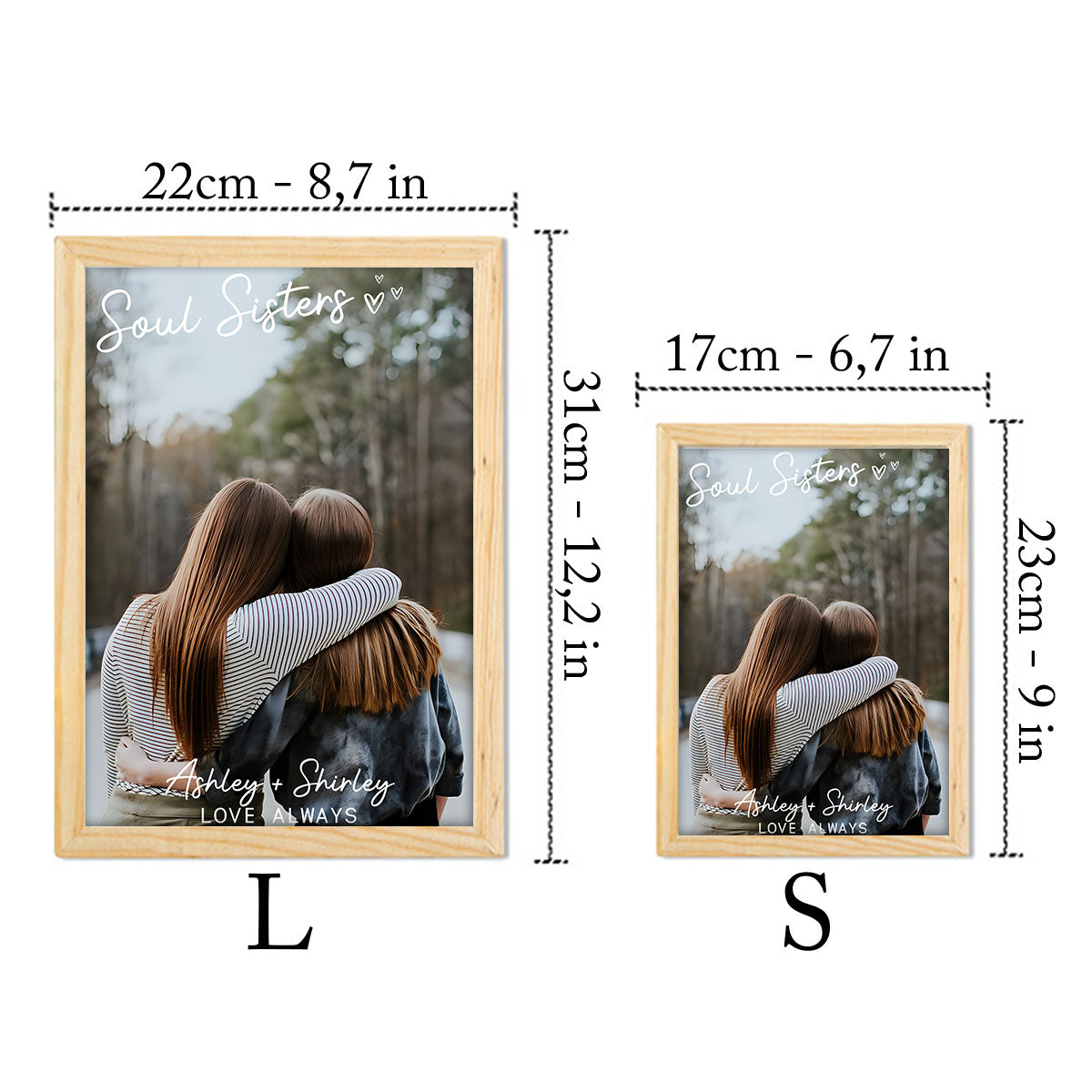 Besties Love Always - Personalized Bestie Light Photo Frame