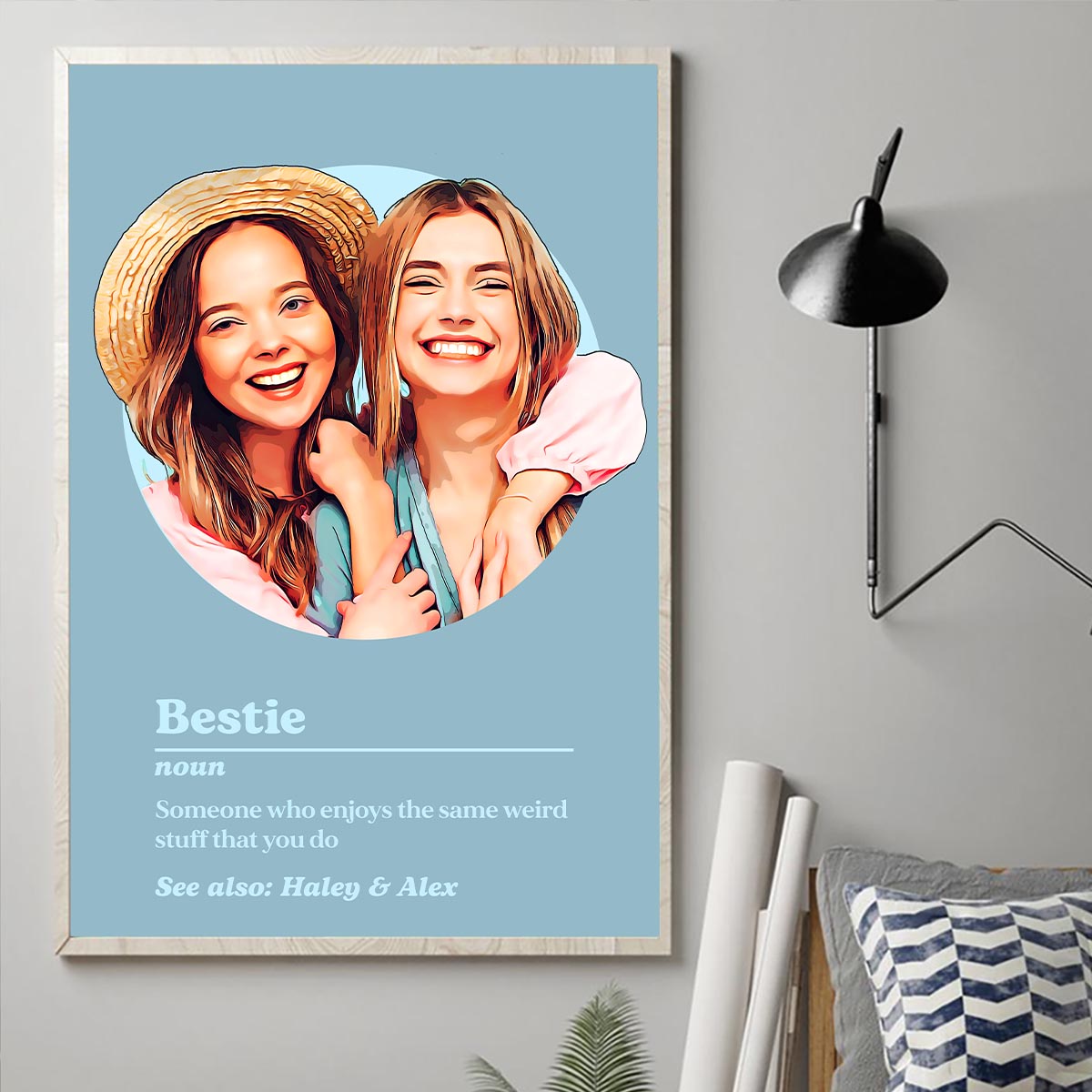 Bestie Portrait Definition - Personalized Bestie Canvas And Poster