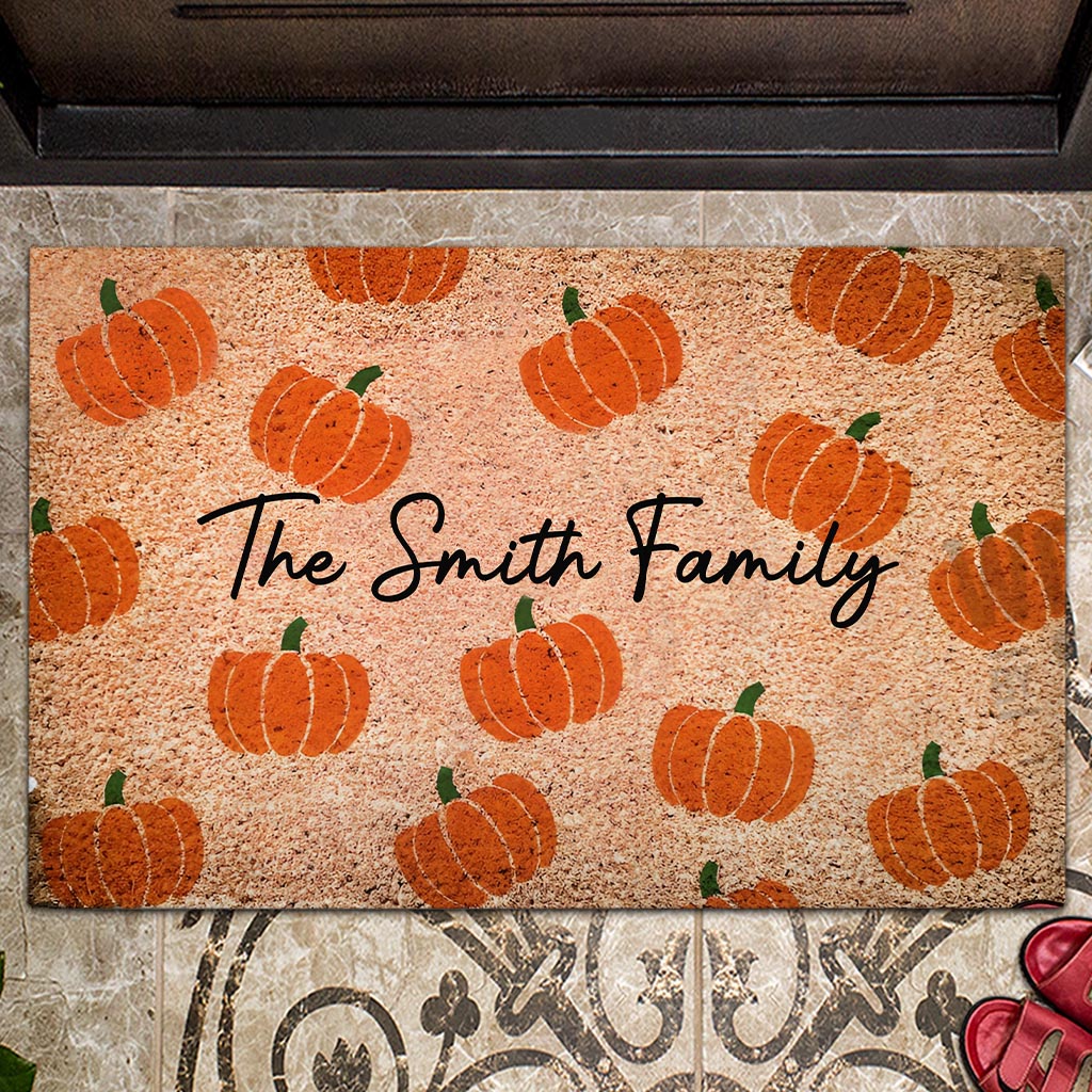 Pumpkin Pattern - Personalized Halloween Doormat