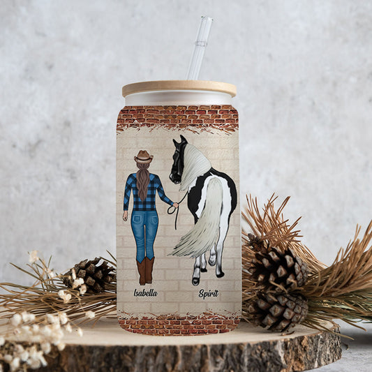 Just A Girl Who Loves Horses - Personalized Horse Can Glass
