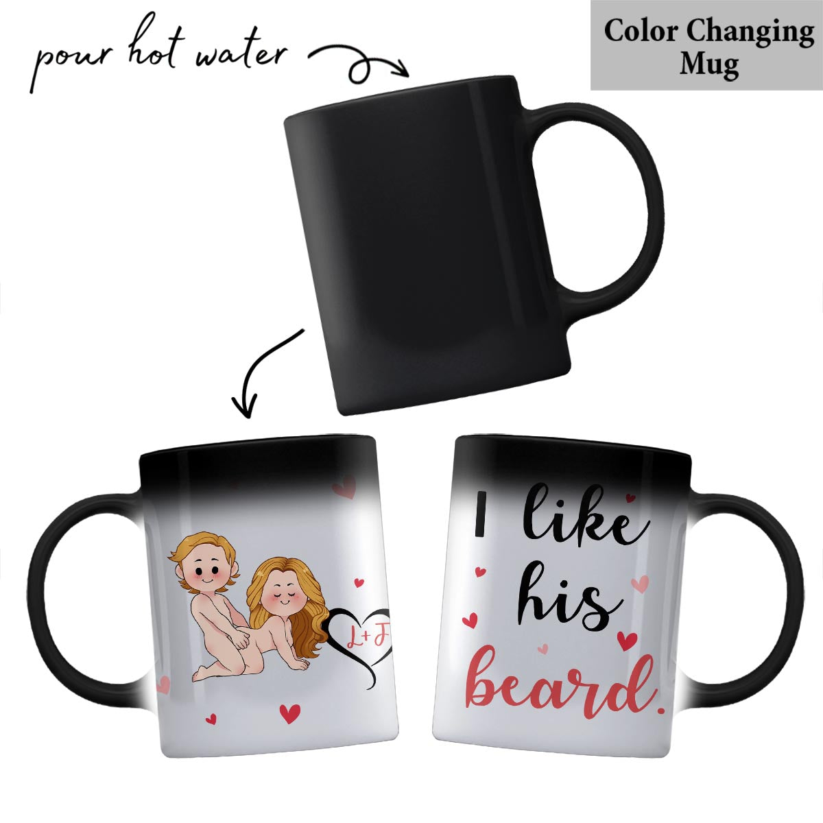 I Like His Beard I Like Her Butt - Personalized Couple Mug