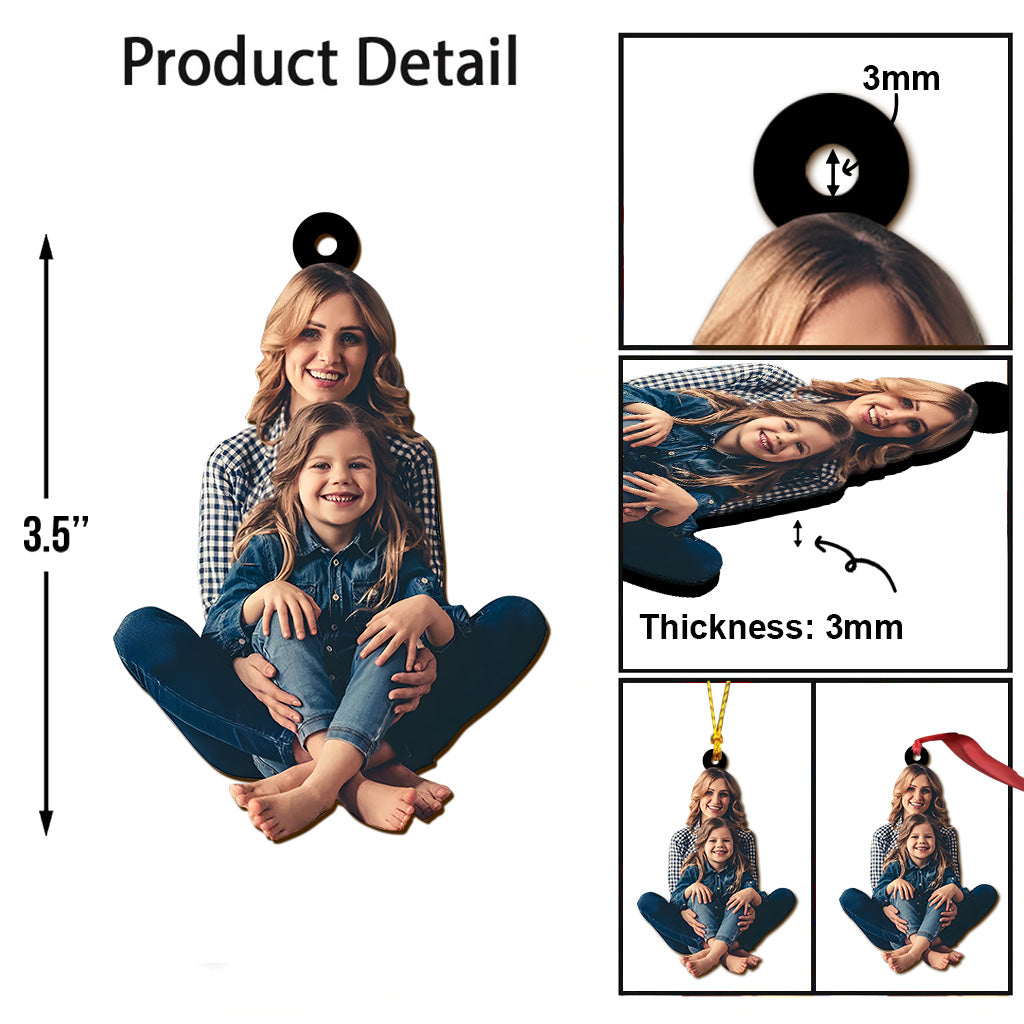 Custom Family Photo Mother And Daughter - Personalized Mother Ornament