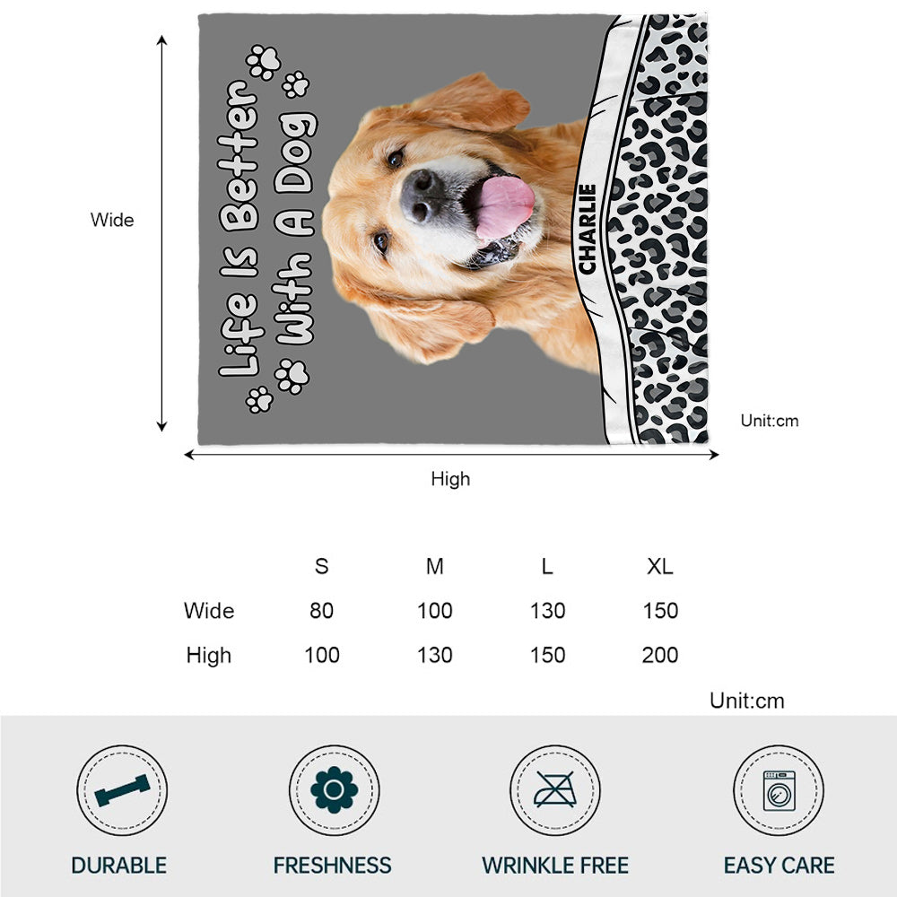 Life Is Better With Dogs/Cats - Personalized Dog Blanket