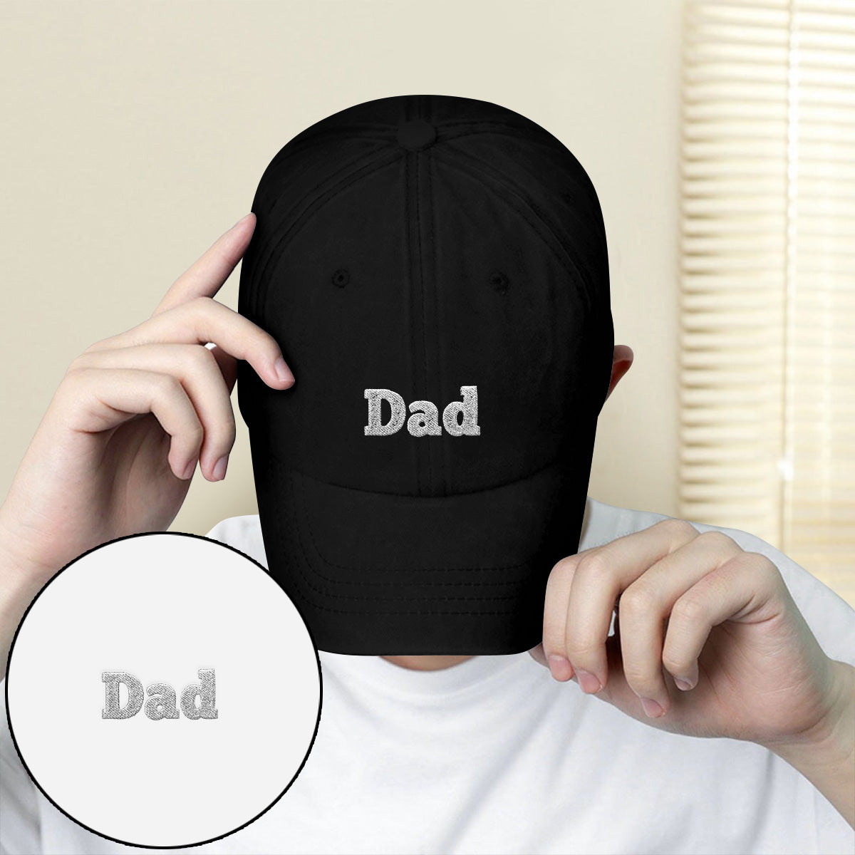 Casquette classique brodée personnalisée avec nom pour petit-fils