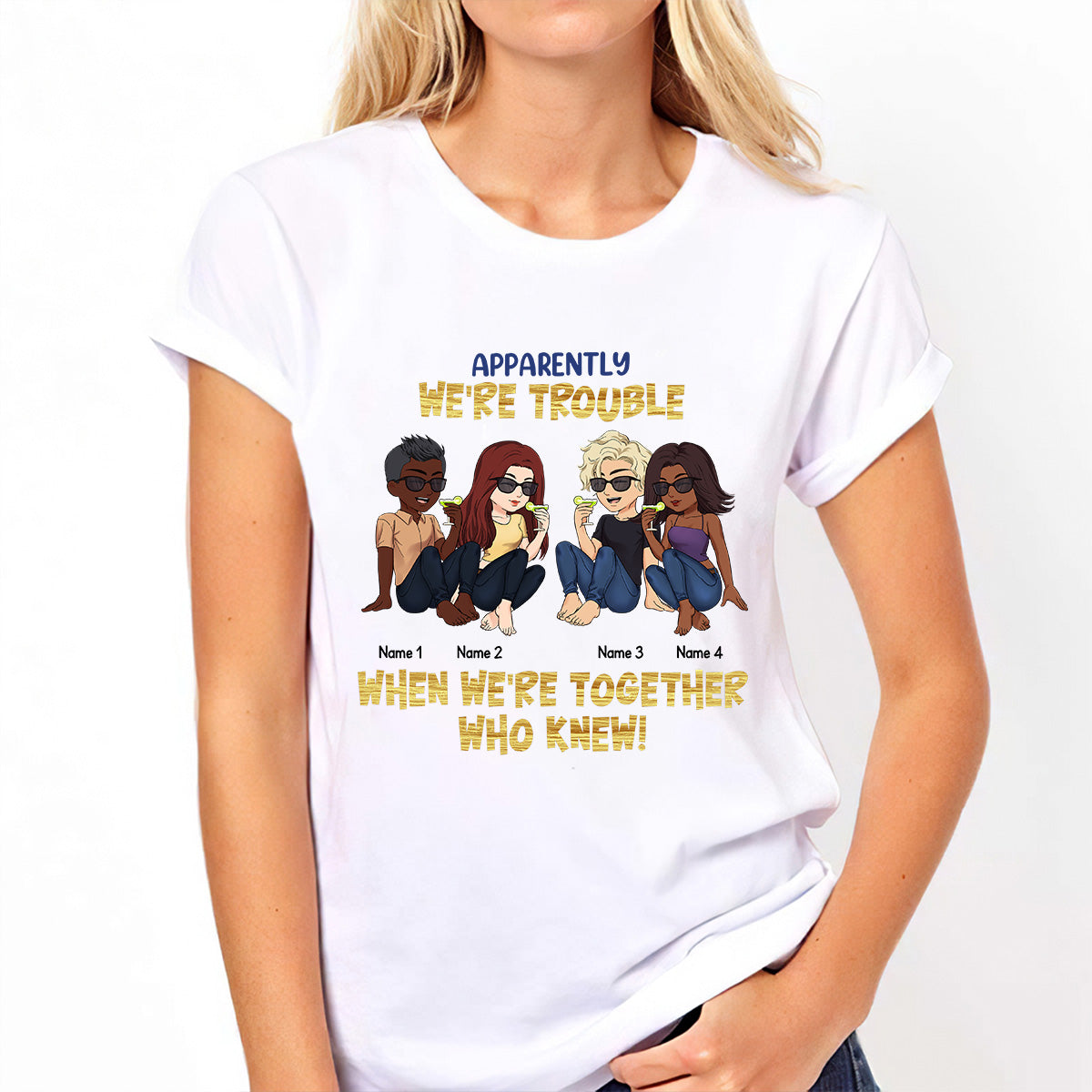 Beste Freundinnen sind die Schwestern, die wir uns selbst aussuchen – Geschenk für die beste Freundin – Personalisiertes T-Shirt und Hoodie