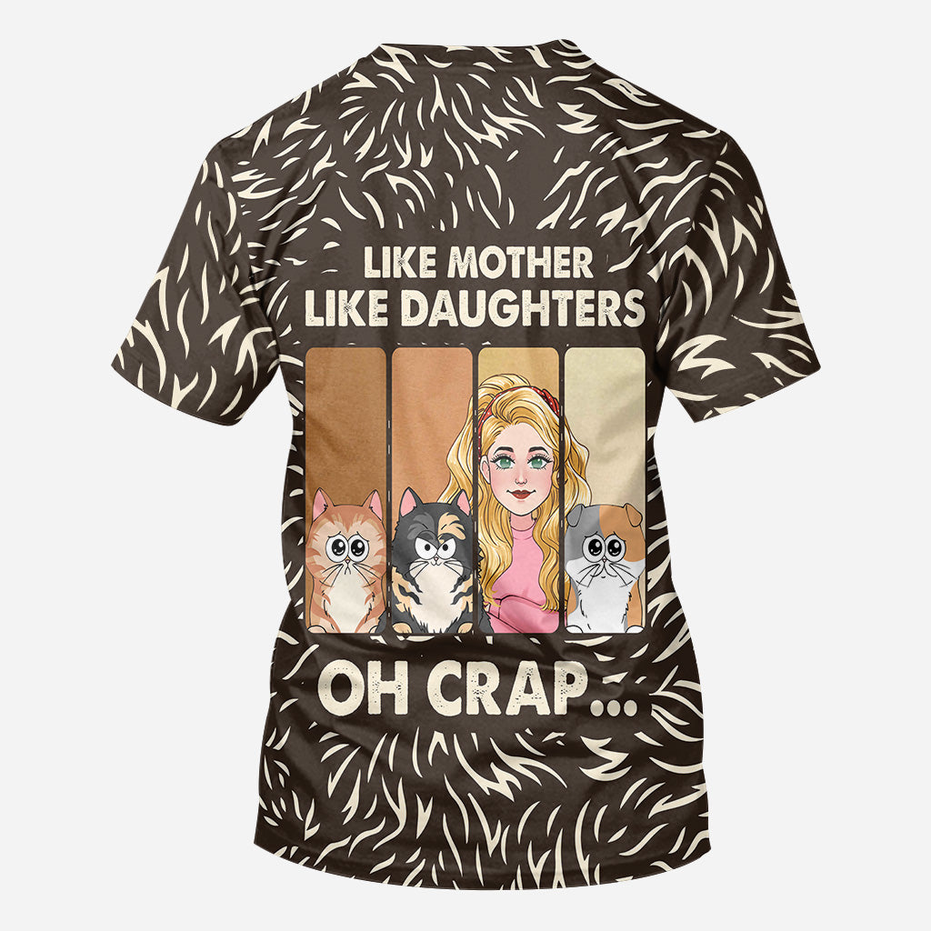 Wie die Mutter, so der Vater, so die Tochter, so der Sohn. Katzen- und Hundeliebhaber – personalisiertes T-Shirt mit Katzenmotiv.