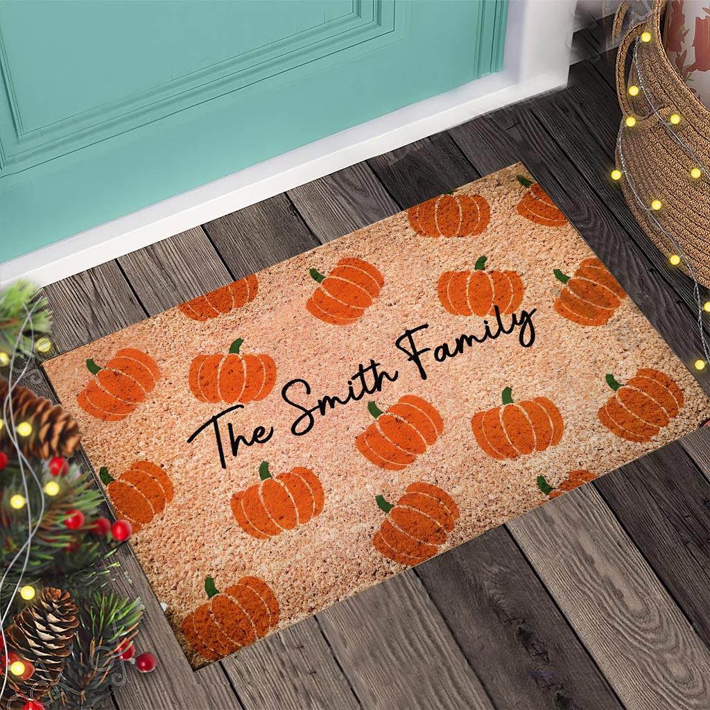 Pumpkin Pattern - Personalized Halloween Doormat