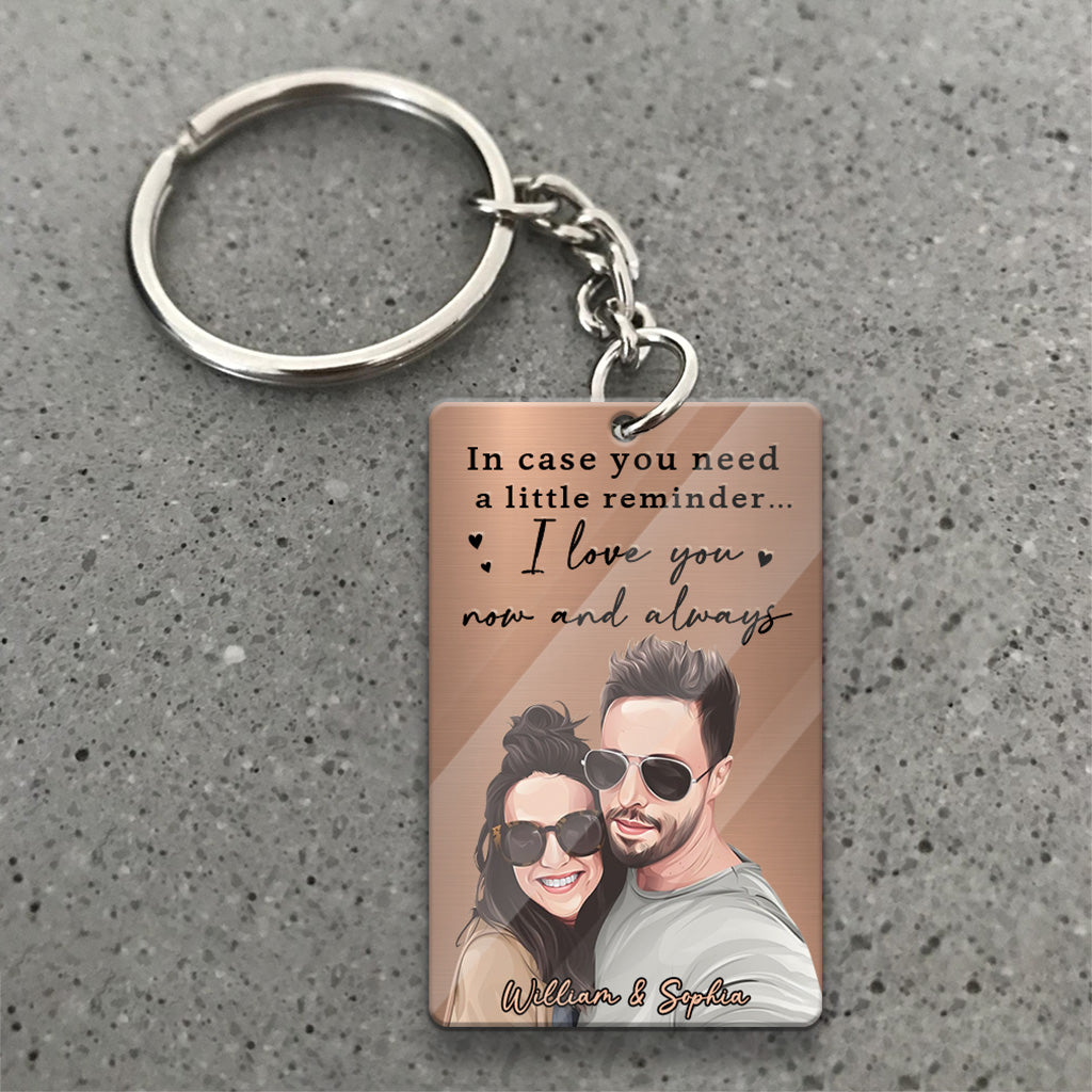 I Love You Now And Always - Personalized Couple Keychain